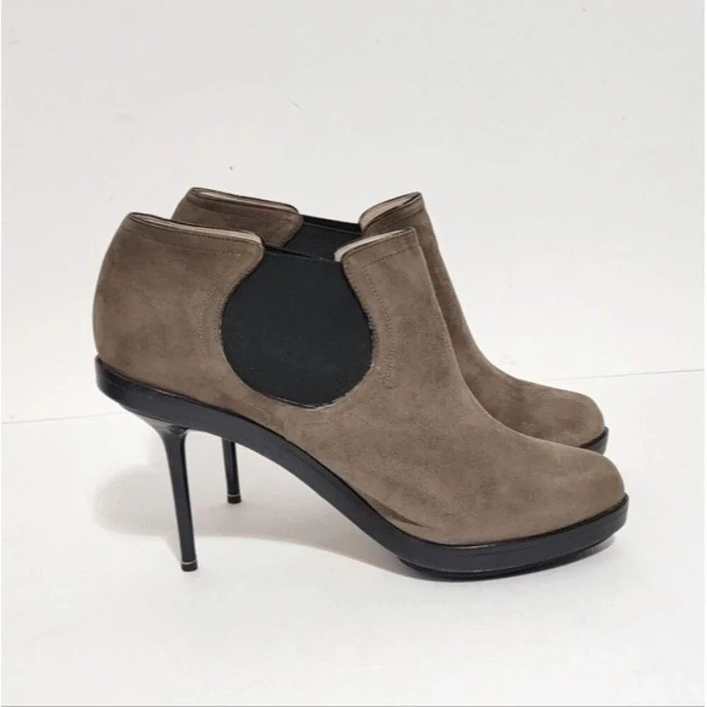 NEW! Nickolas Kirkwood Suade Platform Booties Heel - Picture 5 of 12